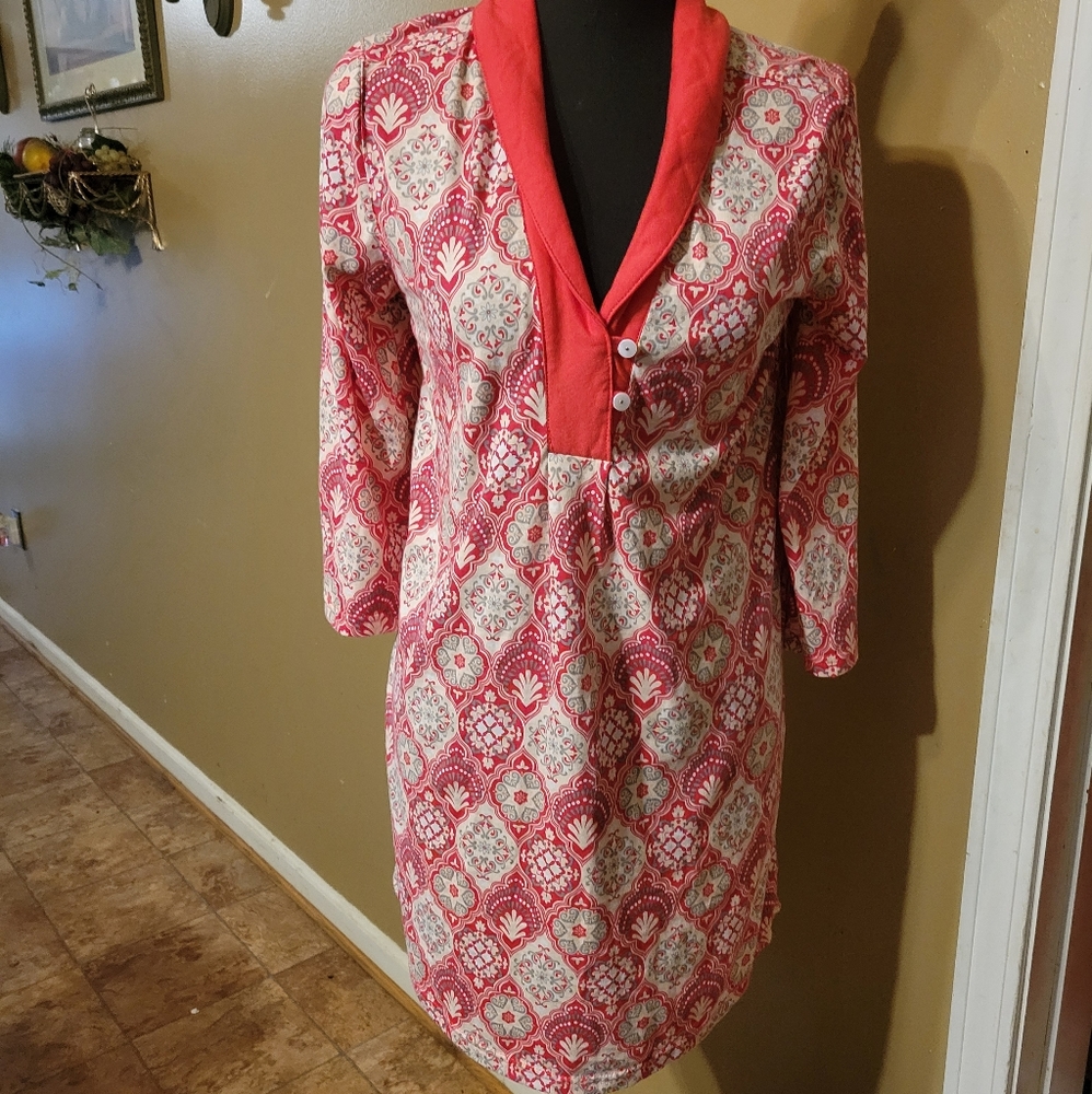 Women's Ink & Ivy Printed Design Sleep Shirt, Lounge Shirt, Size Small